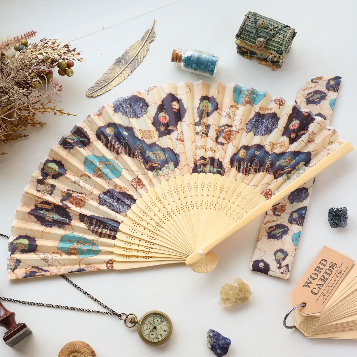 扇子「星空想街の地図」空想街雑貨店オリジナル扇子1枚目の画像