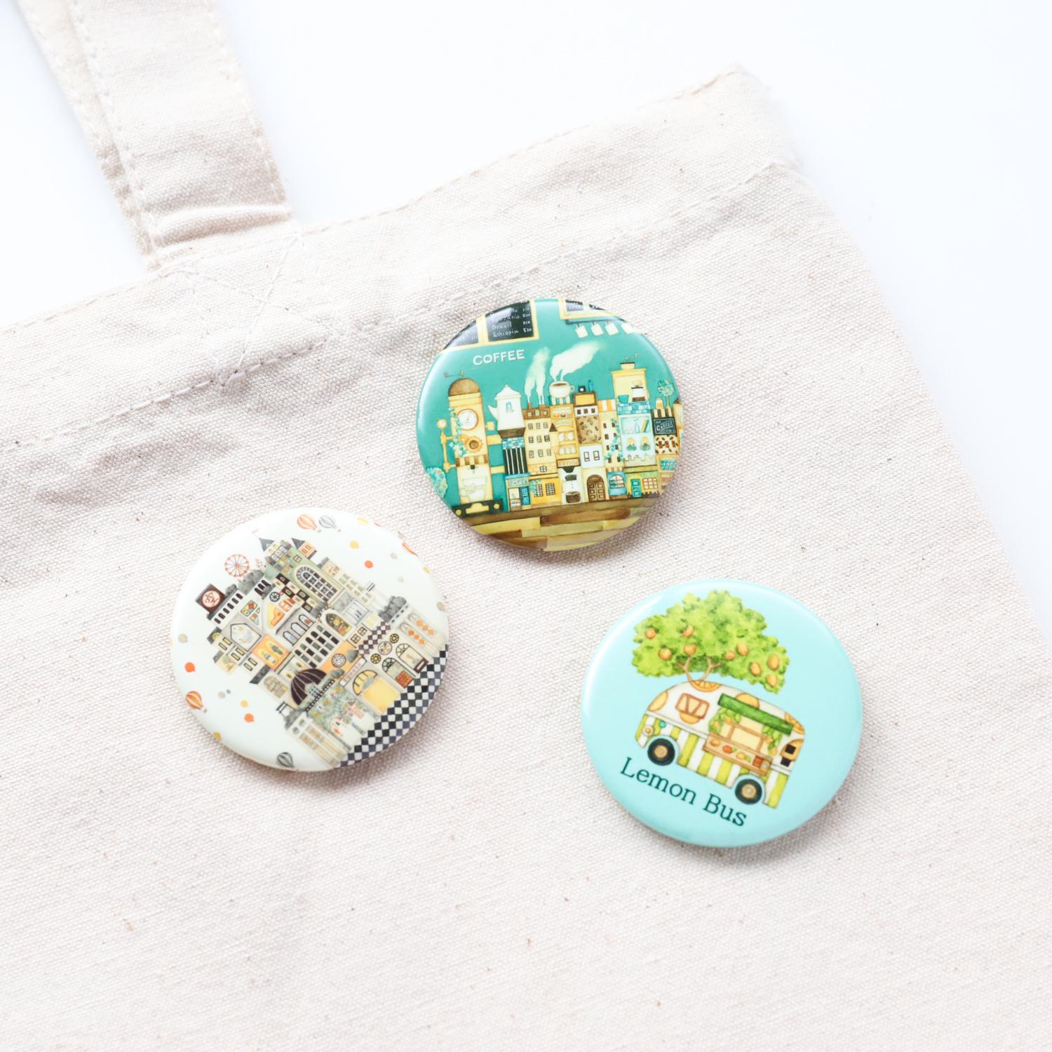 【缶バッジ3つ】空想街缶バッチ(A)ランダム3点セット | 9枚目